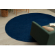 Modern washing carpet POSH circle shaggy, plush, thick anti-slip navy blue