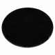 Mūsdienīgs mazgāšanas paklājs POSH aplis shaggy, plīša, biezs pretslīdes melns