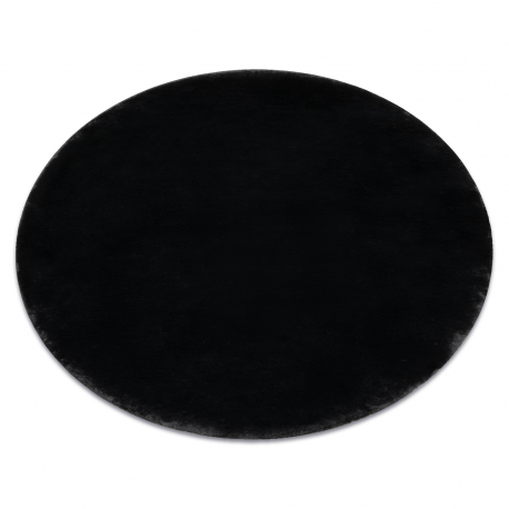 Modern washing carpet POSH circle shaggy, plush, thick anti-slip black
