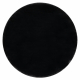 Mūsdienīgs mazgāšanas paklājs POSH aplis shaggy, plīša, biezs pretslīdes melns