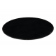 Šiuolaikinis skalbimo kilimas POSH Apskritas kilimas pliušinis, storas neslystantis juodas