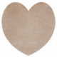 Šiuolaikinis skalbimo kilimas SHAPE 3105 Širdis - smėlio spalvos, pliušinis, neslystantis 