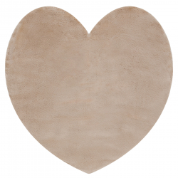Alfombra de lavado moderna SHAPE 3105 Corazón shaggy - beige felpa, gruesa antideslizante