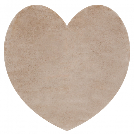 Модерен перален килим SHAPE 3105 Сърцето shaggy - бежов плюшен, антихлъзгащ