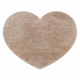Modern washing carpet SHAPE 3105 Heart shaggy - beige plush, anti-slip 