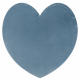 Modern washing carpet SHAPE 3105 Heart shaggy - blue plush, anti-slip 