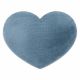 Koberec pratelný SHAPE 3105 Srdce Shaggy - modrý plyšový, protiskluzový