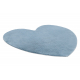 Modern tvättmatta SHAPE 3105 Hjärta shaggy - blå plysch, halkskydd 