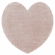 Sodobna pralna preproga SHAPE 3105 Srce shaggy - roza barva plišasta, protidrsna