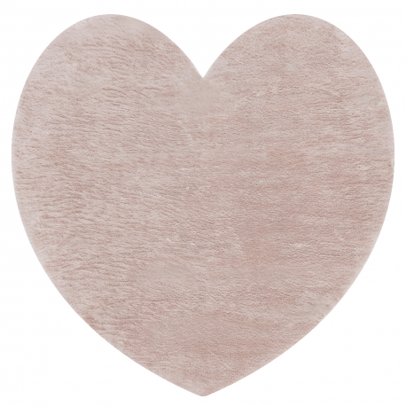 Sodobna pralna preproga SHAPE 3105 Srce shaggy - roza barva plišasta, protidrsna