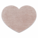 Koberec pratelný SHAPE 3105 Srdce Shaggy - špinavě růžová plyšový, protiskluzový
