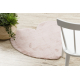 Moderne vask tæppe SHAPE 3105 Hjerte shaggy - lyserød plys, anti-slip 