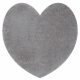 Модеран за прање ЦАРПЕТ SHAPE 3105 Срце чупаво - сива плиш, Неклизајућа 