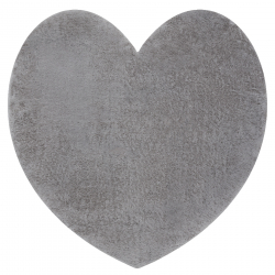 Šiuolaikinis skalbimo kilimas SHAPE 3105 Širdis - pilka, pliušinis, neslystantis 