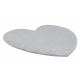 Модерен перален килим SHAPE 3105 Сърцето shaggy - сив плюшен, антихлъзгащ