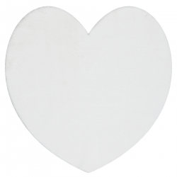 Alfombra de lavado moderna SHAPE 3105 Corazón shaggy - marfil felpa, gruesa antideslizante