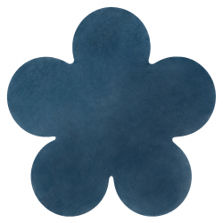 Modern washing carpet SHAPE 3106 Flower shaggy - blue plush, anti-slip 
