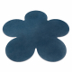 Tapis SHAPE 3106 Shaggy Fleur - bleu en peluche, antidérapant, lavable