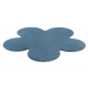 Mūsdienīgs mazgāšanas paklājs SHAPE 3106 zieds shaggy - zils, plīša, pretslīdes 