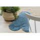 Dywan SHAPE 3106 Kwiatek Shaggy - niebieski pluszowy, antypoślizgowy, do prania