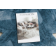 Сучасний пральний килим SHAPE 3106 квітка shaggy - синій плюшевий протиковзкий