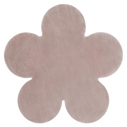 Σύγχρονο χαλί πλύσης SHAPE 3106 Λουλούδι δασύτριχος - ροζ βελούδινο, αντιολισθητικό 