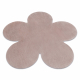 Modern washing carpet SHAPE 3106 Flower shaggy - blush pink plush, anti-slip 