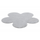 Moderne vask tæppe SHAPE 3106 Blomst shaggy - grå plys, anti-slip 