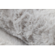 Сучасний пральний килим SHAPE 3106 квітка shaggy - сірий плюшевий протиковзкий