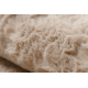Modern tvättmatta SHAPE 3106 Blomma shaggy - beige plysch, halkskydd 