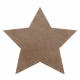 Modern mosószőnyeg SHAPE 3148 Csillag shaggy - bézs plüss, csúszásgátló