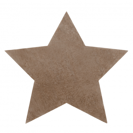 Alfombra de lavado moderna SHAPE 3148 Estrella shaggy - beige felpa, gruesa antideslizante