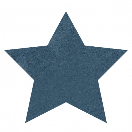 Moderni tepih za pranje SHAPE 3148 Zvijezda - plava čupavi, pliš, protuklizna 