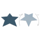 Modern mosószőnyeg SHAPE 3148 Csillag shaggy - kék plüss, csúszásgátló