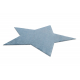 Mūsdienīgs mazgāšanas paklājs SHAPE 3148 Zvaigzne shaggy - zils, plīša, pretslīdes 