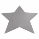 Šiuolaikinis skalbimo kilimas SHAPE 3148 Žvaigždė - pilka, pliušinis, neslystantis 