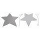 Modern mosószőnyeg SHAPE 3148 Csillag shaggy - szürke plüss, csúszásgátló