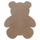Σύγχρονο χαλί πλύσης SHAPE 3146 Αρκουδάκι δασύτριχος - μπεζ βελούδινο, αντιολισθητικό 