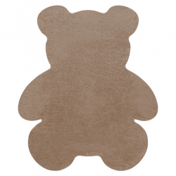 Сучасний пральний килим SHAPE 3146 бежевий ведмедик shaggy - синій плюшевий протиковзкий