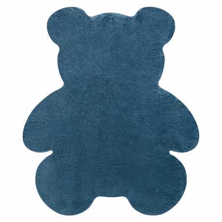 Moderner Waschteppich SHAPE 3146 Teddybär Shaggy - blau plüschig, Antirutsch 