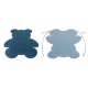 Modern washing carpet SHAPE 3146 Teddy bear shaggy - blue plush, anti-slip 