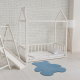 Moderni tepih za pranje SHAPE 3146 plišani medvjedić - plava čupavi, pliš, protuklizna 