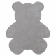 Σύγχρονο χαλί πλύσης SHAPE 3146 Αρκουδάκι δασύτριχος - γκρι βελούδινο, αντιολισθητικό 