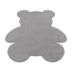 Modern tvättmatta SHAPE 3146 nallebjörn shaggy - grå plysch, halkskydd 