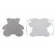 Moderne vasketeppe SHAPE 3146 Teddybjørn shaggy - grå plysj, antiskli 