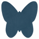 Koberec pratelný SHAPE 3150 Motýl Shaggy - modrý plyšový, protiskluzový