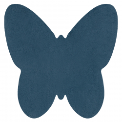 Dywan SHAPE 3150 Motyl Shaggy - niebieski pluszowy, antypoślizgowy, do prania