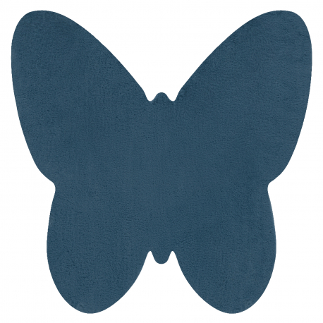 Modern washing carpet SHAPE 3150 Butterfly shaggy - blue plush, anti-slip 