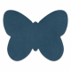 Koberec pratelný SHAPE 3150 Motýl Shaggy - modrý plyšový, protiskluzový