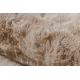 Сучасний пральний килим SHAPE 3150 Метелик shaggy - бежевий плюшевий протиковзкий